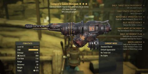 fallout 76 how to get gauss minigun|fallout 76 best mods for gauss minigun.